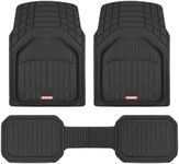 Motor Trend 943-BK FlexTough Defender Car Floor Mats -Next Generation Deep Dish Heavy Duty Contour Liners for Car SUV Truck & Van-All Weather Protection, Trim to Fit Most Vehicles