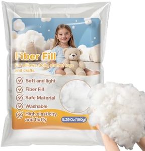 RAINFLOW 5.3oz Polyester Premium Fiber Fill - Polyester Fiber Fill,Soft and Resilience,Stuffing for Pillow,Small Dolls,Cushion,Craft and Stuffed Animals,pp Cotton Stuffing for DIY Craft,Recyclable