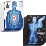 Juvale 50 Pack Human Silhouette Large Paper Shooting Range Targets - X-Ray Skeleton Designs, Red-Marked Targeting Points, Score Counter, Highly Visible (2 Designs, 25x38 in)