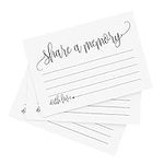 Bliss Collections Share a Memory Cards, Heart Script, Cards for Weddings, Showers, Birthdays, Celebration of Life, Funeral, Retirement, Going Away and Graduation Memories, 4"x6" (Pack of 50)