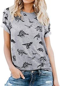 Women Dinosaur Funny Shirt Crewneck Casual Loose Cute Tops Long Sleeve Hoodie Pullover Sweatshirt