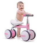 Baby Balance Bike Ride On Toys Toddler Bike Baby First Walker Training Bicycle Brithday Gift No Padel 4 Wheels 1-3 Years Boys Girls Infant Toddlers for 10-36 Months (Pink)