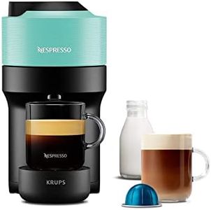 Nespresso Vertuo Pop Automatic Pod Coffee Machine for Americano, Decaf, Espresso by Krups in Aqua Mint