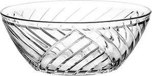 Glasshop Large 2140ml Glass Serving Bowl - Ridged Design for Salad Mixing or Trifle Serving