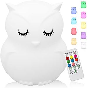 Cute Owl Kids Night Light,Rechargeable Nursery Silicone Nightlights,Portable Changing Mode Multicolor Lamp Light Children Bedroom,Gifts for Women Toddler Baby Kawaii Room Decor