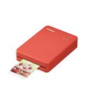 Canon SELPHY QX20 portable printer - for Wi-Fi printing straight from your smart device. Dye Sublimation, 2 sizes of peel and stick Prints and USB-C Charging - Red