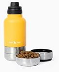 Pup Pak Dog Water Bottle | 32 oz with Detachable Bowls for Food and Water (Orange)