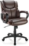 Brenton Studio® Mayhart Vinyl Mid-Back Chair, Brown/Black