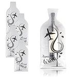 APQ Wine Bottle Protector for Travel, 17" x 7.25", Pack of 4 Clear Travel Wine Bags for Suitcase, Leak-Proof PVC Wine Bottle Travel Protector Bags with Double Locking, Bubble Wine Sleeves for Travel