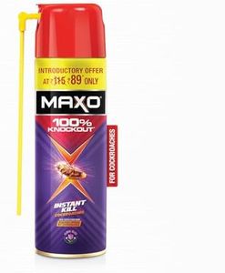 Maxo Cockroach Killer Spray 200ml | Crawling Insect Killer with Instant Kill & 100% Knockout | Protection from Diseases Spread by Cockroaches | Deep-Reach Nozzle | Floral Bliss Fragrance