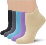 SERISIMPLE Viscose Bamboo No Show Sock Women Thin Low Cut Socks Mesh Breathable Athletic Sock 5 Pair (US, Alpha, Medium, Regular, Regular, Assorted1)