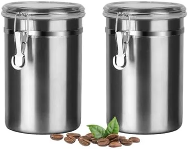 Walktosun Coffee Canister Airtight Coffee Bean Storage Container for Ground Coffee with Lids Stainless Steel Coffee Jar for Coffee Bean, Tea, Flour, Sugar,1.8l/62 Floz（2pcs）