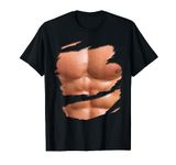 Fake Muscle Under Clothes Shirt Chest Six Pack Abs T-Shirt T-Shirt