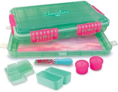 SubSafe Charcuterie Safe 2.0 with Ice Pack - Waterproof Charcuterie Board with Lid, Customizable Dividers, Mini Containers & Cheese Knife - BPA-Free, Food Safe Tackle Box Organizer - Seafoam Green