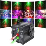 Party Lights DJ Disco Lights, Multi Pattern Voice Activated Laser Lights Flash Stage Light Projector for Home Indoor and Outdoor Party Birthday Decorations Club Dance Wedding Karaoke Holiday Gifts