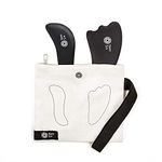 Hana Emi Gua Sha Facial Tools - Large Bian Stone Guasha Tool for Face and Body - Gua Sha Stone for Glowing Massage - Set of 2 - Wing and Wave