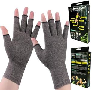 Ion Clad Scientist Developed Open-fingertip ¾ Arthritis Compression Gloves for Men & Women | Ideal for Arthritis Hand Pain Relief | Carpal Tunnel (Grey) (M)