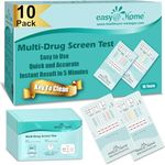 Easy@Home 6 Panel Instant Drug Test Kits (10 Pack) - Testing Marijuana (THC), Amphetamine (AMP), Benzodiazepines (BZO), Cocaine (COC), Opiates (OPI 2000), Methamphetamine (MET/mAMP) - Urine Dip Drug Testing -#EDOAP-264