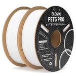 ELEGOO PETG PRO Filament 1.75mm White 2KG, Strong Toughness 3D Printer Filament Dimensional Accuracy +/- 0.02 mm, 1kg Cardboard Spool(2.2lbs) for Most FDM 3D Printers