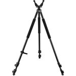 Trakiom Shooting Tripods for Rifles with 360° QD V Yoke Rest, 31.5" - 74" Shooting Sticks for Hunting, Lever Lock, Lightweight Aluminum, High Density Foam Handle and Spike Feet (Black, 31.5" - 74")