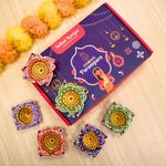 Indian Karigar Diwali Decoration Items for Home Decor 6 Diya for Diwali Diyas for Diwali Festival Terracotta Decorative Diyas for Diwali Diya Diwali Gifts (Diwali Decoration Items for Home Decor)