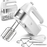 Hand Mixer Electric, 450W Kitchen Mixers with Scale Cup Storage Case, Turbo Boost/Self-Control Speed + 5 Speed + Eject Button + 5 Stainless Steel Accessories, For Easy Whipping Dough,Cream