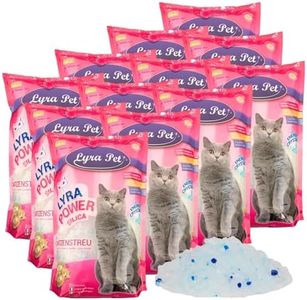 Lyra Pet® | 12 x 5 L Litière pour Chat Lyra Power Silica en Silicate | 100% Gel de Silice | Pas de Formation d'Agglomérats | Neutralise Les Odeurs | sans Poussière ni Parfum | Hygiénique et Absorbant