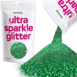 Emerald Green Microfine Ultra Sparkle Glitter, 100g / 3.5oz Glitters Powder Packs for Resin, Craft Glitter for Tumblers Candle Slime, Festival Body Face Nail Glitter Green