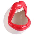 EXCEART Ceramic Ashtray Lips Mouth Style Novelty Funny Balcony Patio Home Office Ashtray Halloween Festival Decoration Gift Red