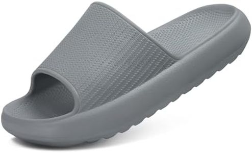 Comwarm Cloud Slide Sandals for Women Men Ultra Comfort Recovery Pillow Slippers Soft Summer Beach Shoes with Low Arch Support,Grey Size 15-16 Wonmen/13.5-14.5 Men
