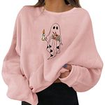 Halloween Sweatshirt Women Winter,Halloween Evil Pumpkin Head Print Pullover Sweatshirt Long Sleeve Sweatshirt Teen Girls Autumn Halloween Costumes Cotton Hooded Jacket Women