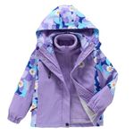 stylishbaby Boys Full Sleeves Classic Fit Outdoor Winter Thicken, Windbreaker, Cold Protection, Fleece Lining Hooded Jacket Colour Purple (3-4 Years)