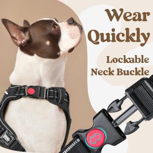 rabbitgoo Large Dog Harness – No-Pull Adjustable, Black