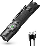 Sofirn SP35T Torch, 3800 Lumens Super Bright Tactical LED Flashlight Rechargeable with Dual Switch, IPX8 Water Resistance, EDC Torch for Camping, Hiking, Emergency