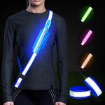 LED Belt Reflective Sash for Walking at Night,High Visibility Adjustable Night Running Safety Gear,Light Up Running Belt Reflective Gear with Phone Bag/Armband for Runners Walkers Men Women (Blue)