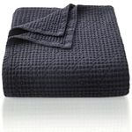 CHUFFED 100% Cotton Waffle Blanket 150x200cm Soft Lightweight Throw Blanket for All Season- Perfect Blanket Layer for Couch Bed Sofa - Elegant Home Decoration - Twin/Double Size-Charcoal