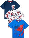 Marvel Spiderman Boys T-Shirts Pack of 3, Spiderman Short Sleeve 3PK Tees for Boys, Official Spiderman Clothing Merchandise (3-4 Years) Multicoloured