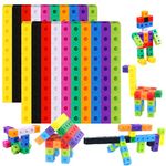 200PCS Math Linking Cubes, Math Cubes Manipulative Connecting and Counting Snap Blocks for Early Math and Construction, Educational Toy for Preschool, Kindergarten, Homeschool