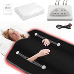 Infrared Sauna Blanket V2.0, 550W Portable Home Sauna for Full-Body Relaxation and Detoxification, Detox & Deep Heat Therapy | Adjustable 35–80°C, Open-Head Design with Arm Zips (Black, 180 x 80 cm)