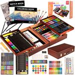 Art Set for Kids, KINSPORY 168 PCS Art Kits for Kids, Deluxe Painting Wooden Box Art Set, Coloring Drawing Art Supplies Case Gift for Artists Teens Boys Girls 4 5 6 7 8 9 10 11 12