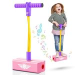 Kids Pogo Jumper Fun and Safe Pogo Stick for Toddlers, Durable Foam Bungee Jumping Stick Makes Squeaky Sounds Improves Balance, Bouncing Toy for Ages 3 and up Holds up to 250lbs - Multicolor (A1)