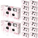 16 Pack Disposable Cameras for Wedding, 34mm Single Use Film Camera Bulk Disposable Cameras with Flash for Weddings, Anniversary, Baby Shower, Travel, Camp, Party Focus Free, Easy to Use