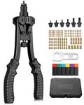 eSynic Durable Rivnut Tool Heavy Duty Rivet Nut Gun Rivnut Tool Kit Riv Nut Gun Set Non-Slip Rivnuts Tool with 125pcs Rivets Nuts Included 6 Size Mandrel M3 M4 M5 M6 M8 M10 with Carrying Case for Work