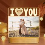 I Love You Picture Frame, Attivolife Light up Acrylic Photo Frame with Warm Color LED Night Light, Desktop Display Creative Memory Gifts for Couple Women Mom Valentine Day Wedding Anniversary Present(4x6" Photo)