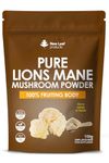 Lions Mane Mushroom Powder - Lions Mane Supplement High Strength 3000mg Mushroom Powder - 100% Fruiting Body Lion's Mane - 60 Servings Lions Mane Powder - Made in The UK by New Leaf