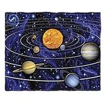 Dawhud Direct Solar System Blanket - 50x60-Inch Space-Themed Plush Fleece Throw Blanket for Kids, Boys, and Adults - Soft Outer Space Blanket with Planetary Design for Space Lovers and Bedroom Decor