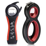 MAEXUS HI0366BK 6 in 1 Multi Opener Jar Opener, 5 in 1 Bottle Can Opener Set, Seal Soda Lid Twist Grips with Instructions for Kitchen Holiday Party Father's Day Gift,Red,14 x 11.5 x 2.3 centimetres