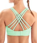 IUGA Sports Bras for Women High Support Large Bust High Impact Womens Sports Bras Strappy Padded Sports Bra Green