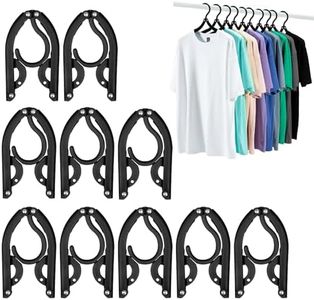 Travel Hangers, Cruise Ship Essentials Travel Essentials, Portable Cruises Must Haves 2025, Folding Hangers for Suitcase, RV Camping Airplane Europe Vacation Essential, 10 Pcs (Black)