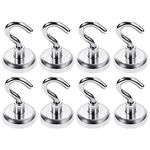 ZFYQ Magnetic Hooks, 25mm Ultra Powerful Magnets 44lbs Hooks, Great for Fridge, Office and Kitchen, Pack of 8